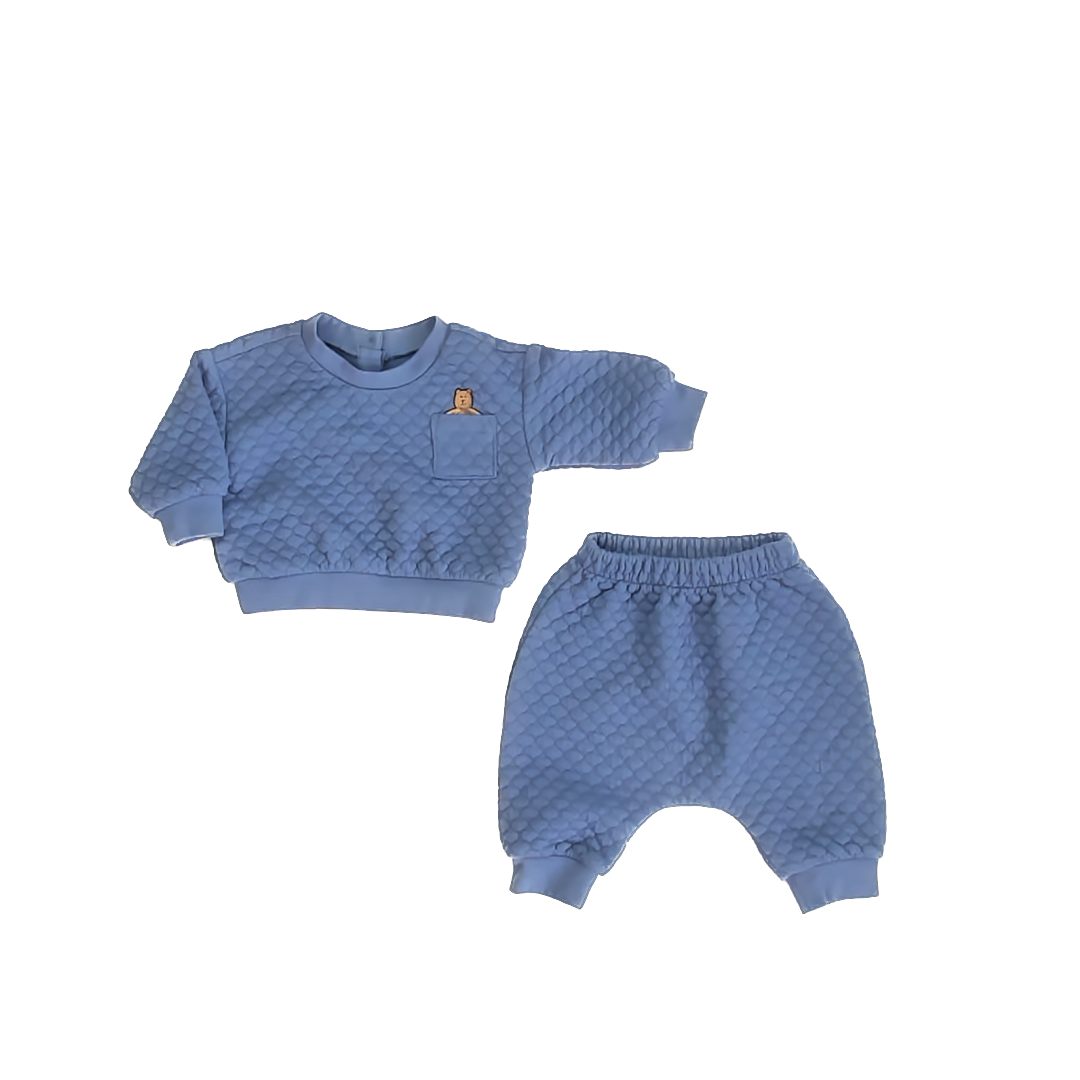 Gap Unisex Blue Apparel Sets Size: 0-3 Months Blue