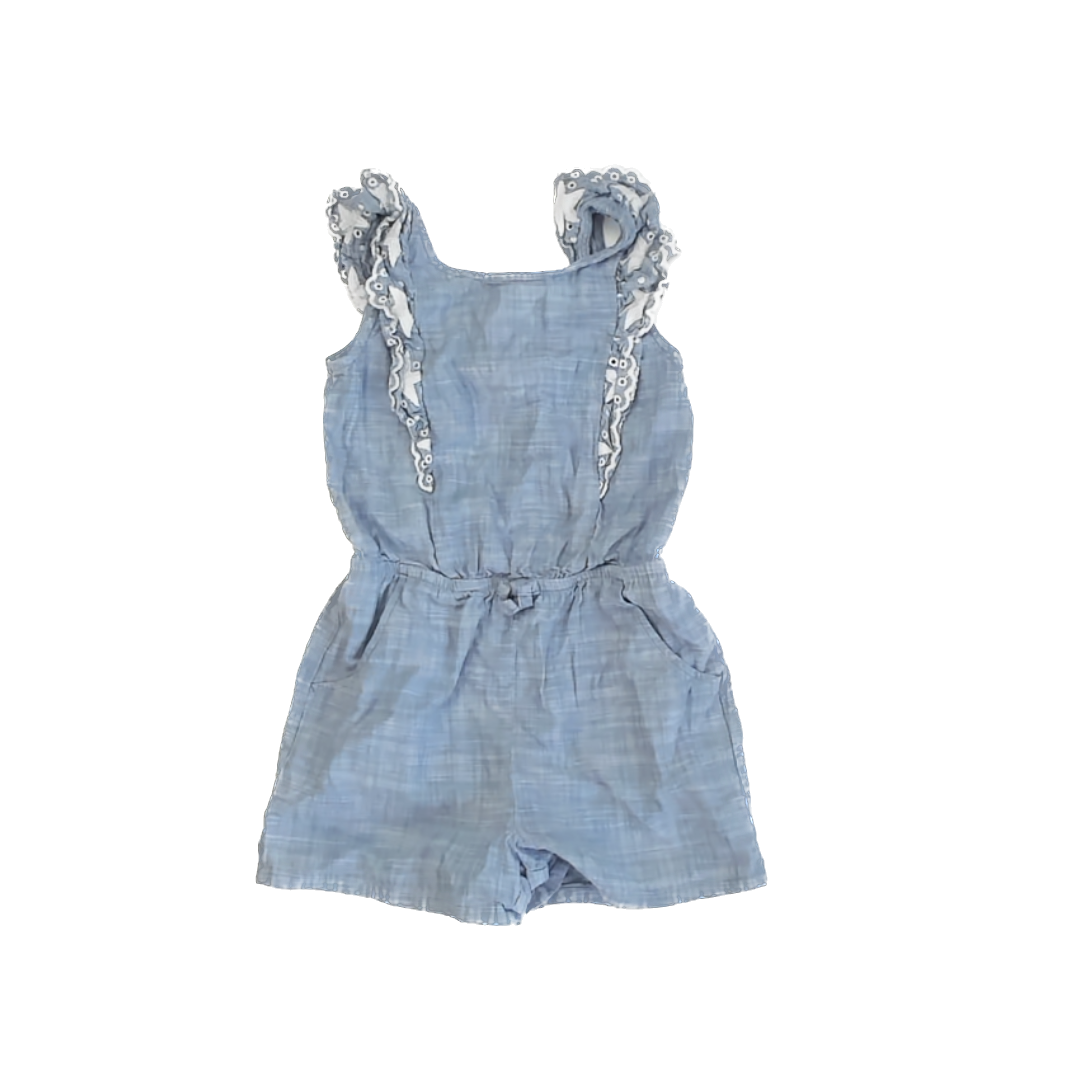 Cat & Jack Girls Blue Romper Size: 6 Blue