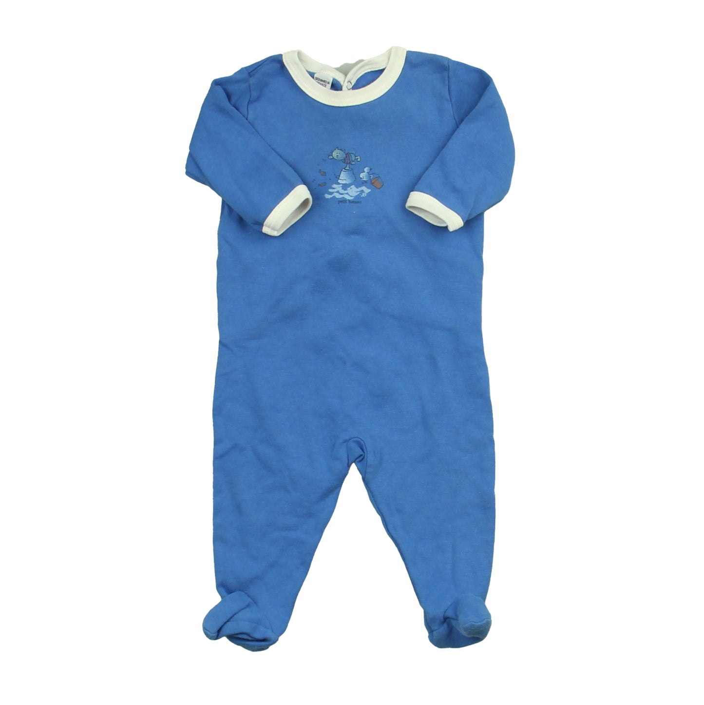 Petit Bateau Boys Blue 1-piece footed Pajamas Size: 3 Months Blue
