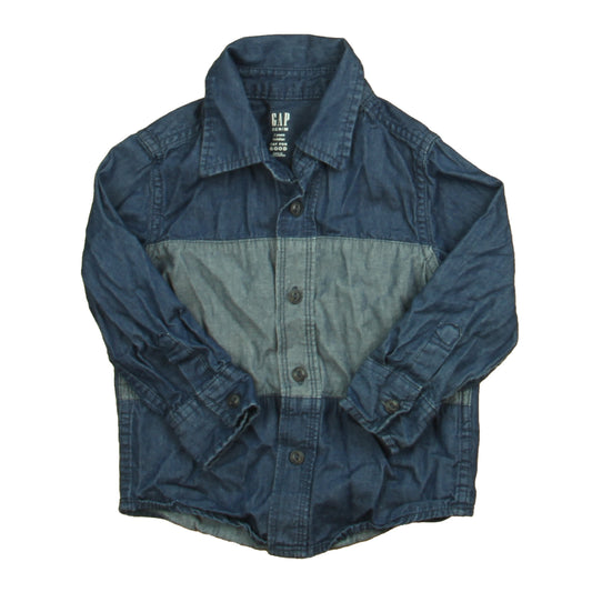 Gap Boys Blue Button Down Long Sleeve Size: 2T Blue