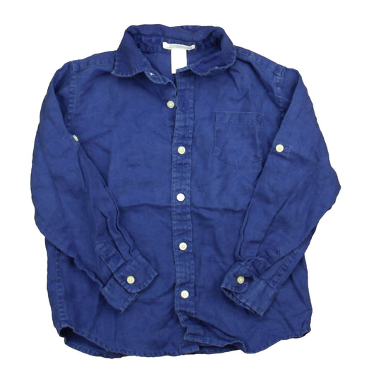 Janie and Jack Boys Blue Button Down Long Sleeve Size: 5T