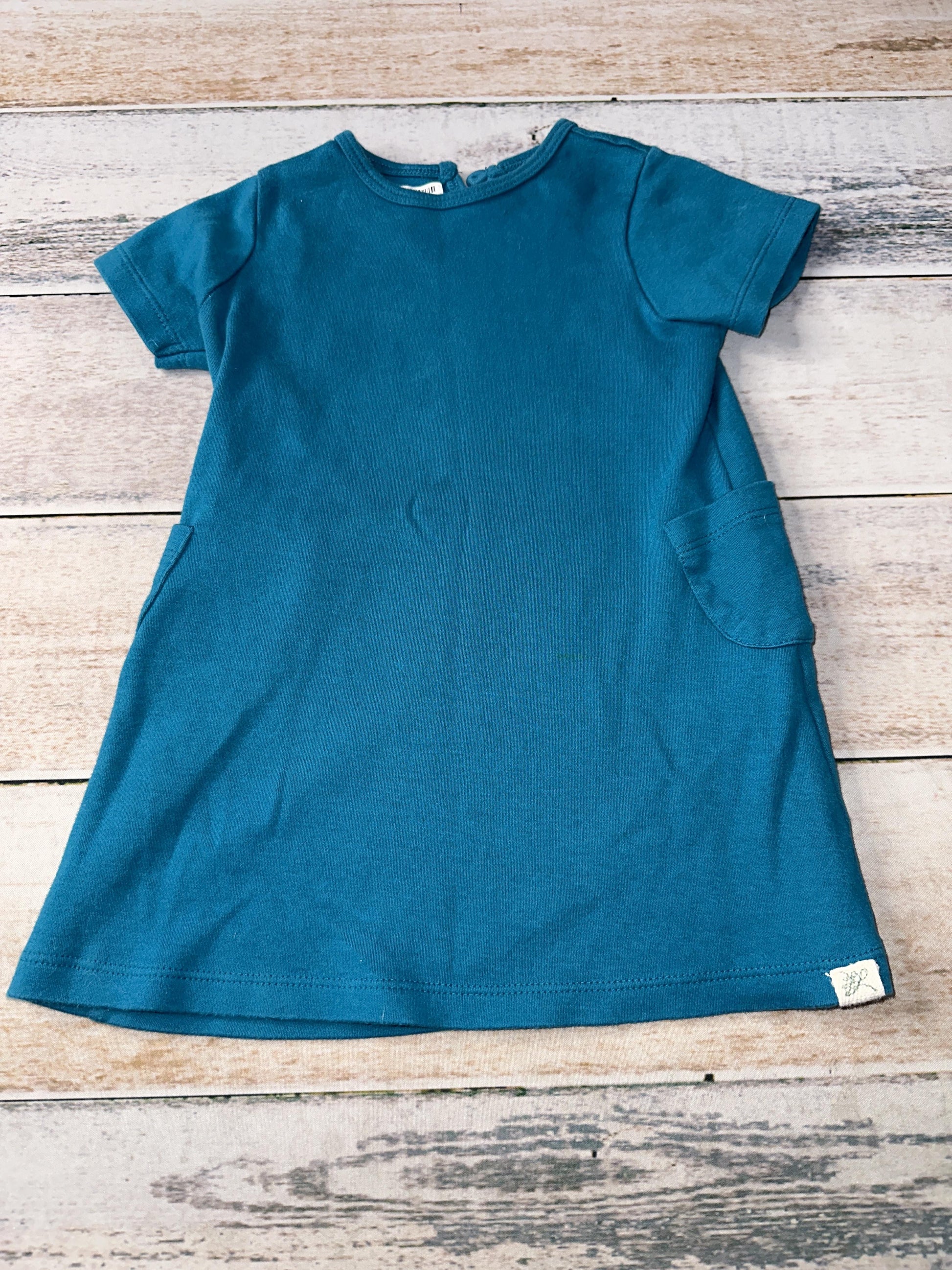 Little Lentil Girls Blue Dress Size: 18-24 months Blue