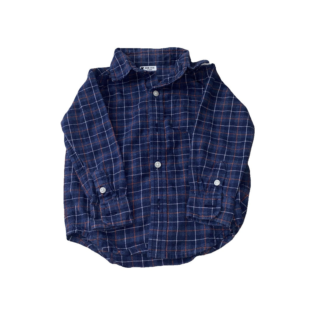 Janie and Jack Boys Blue Button Down Short Sleeve Size: 18-24 months Blue