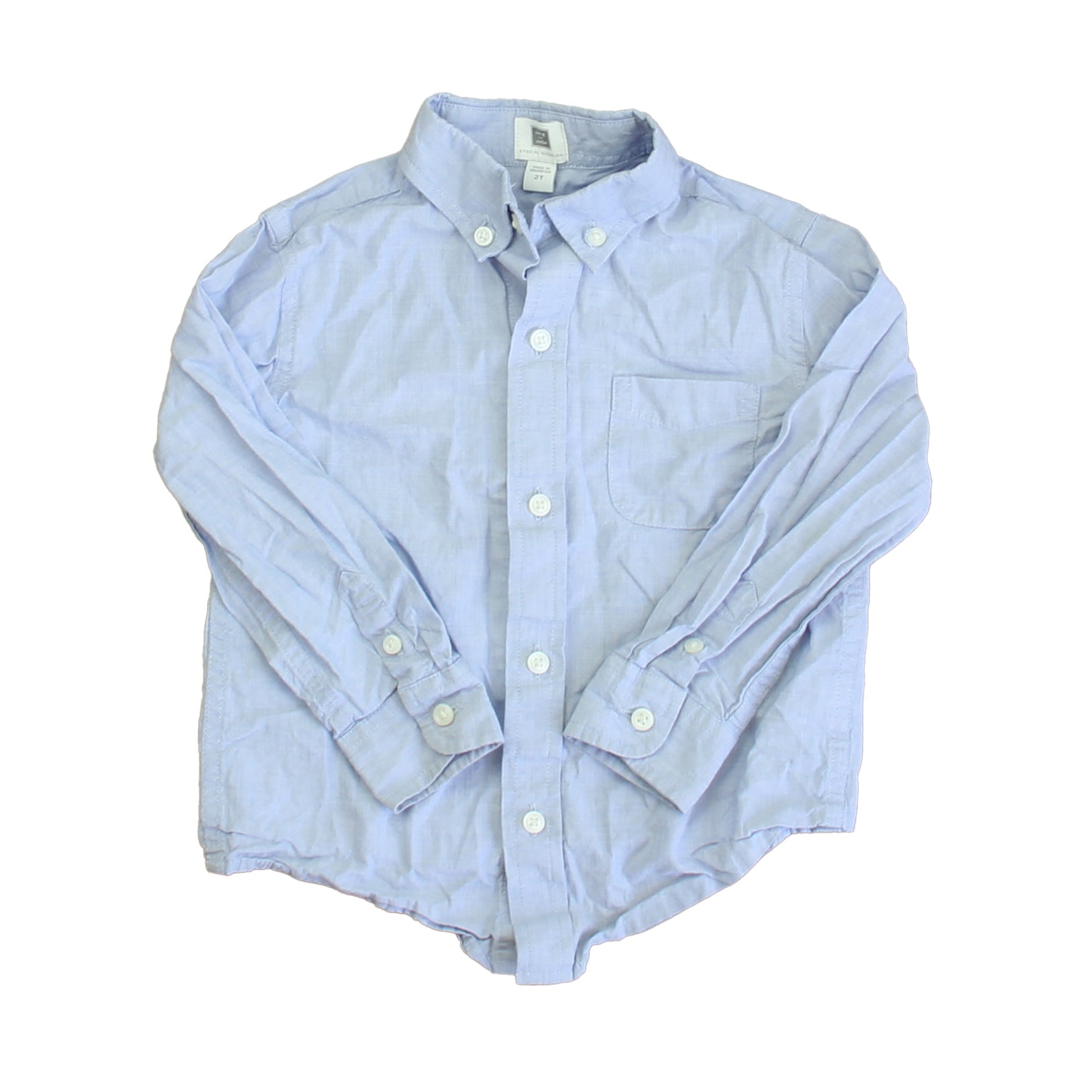 Janie and Jack Boys Blue Button Down Long Sleeve Size: 2T Blue