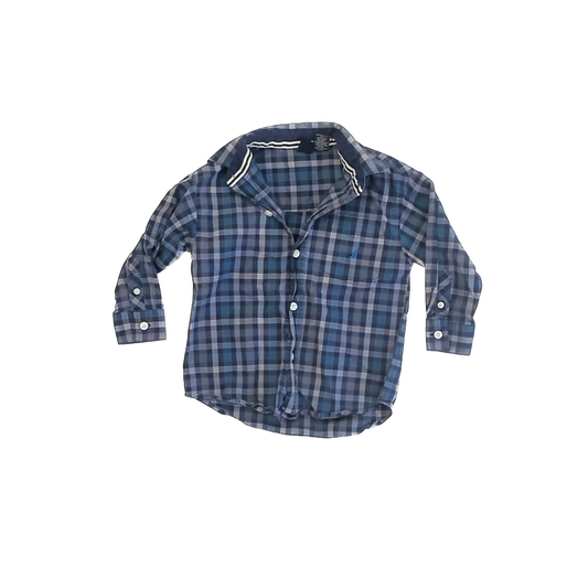 Nautica Boys Blue Button Down Long Sleeve Size: 3T Blue