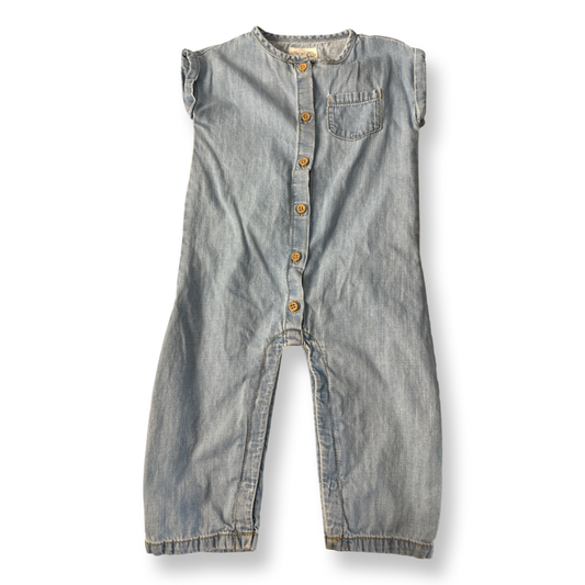 Carter's Unisex Blue Romper Size: Denim Romper Blue
