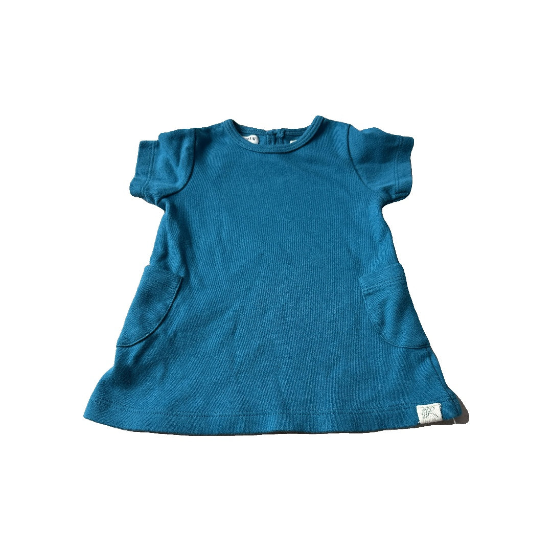 Little Lentil Girls Blue Dress Size: 3-6 months Blue