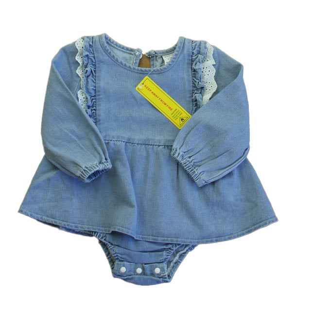 Shein Girls Blue Dress Size: 6-9 Months