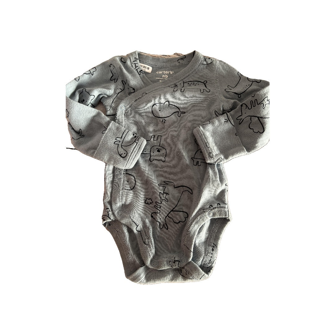 Carters Boys Blue Onesie Size: Newborn Blue