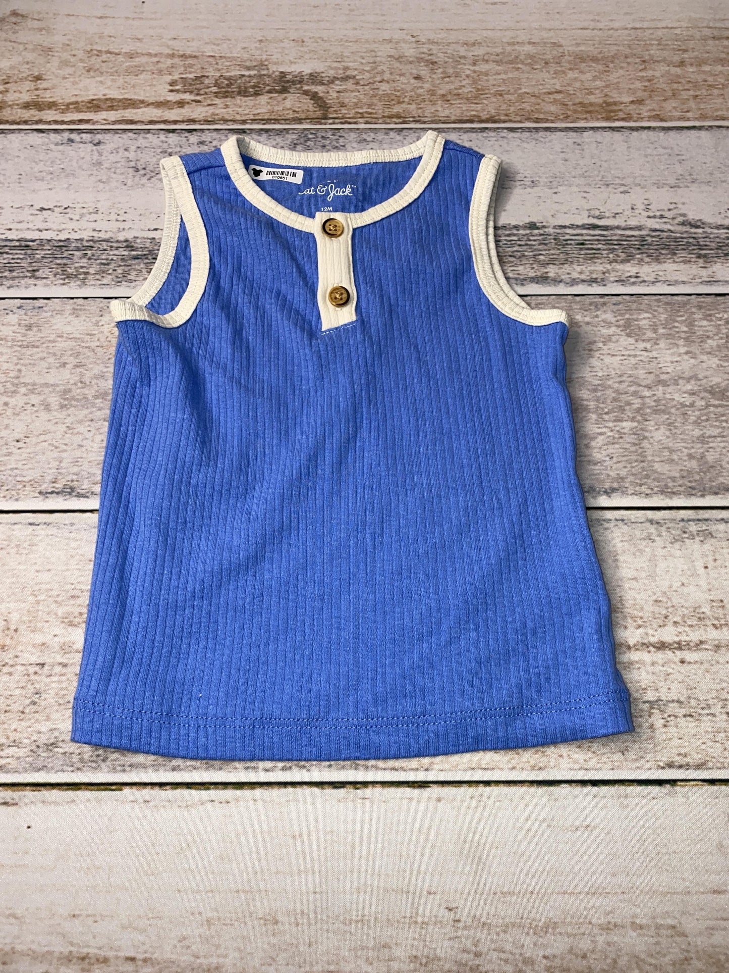 Cat & Jack Boys Blue Tank Top Size: 12 months Blue