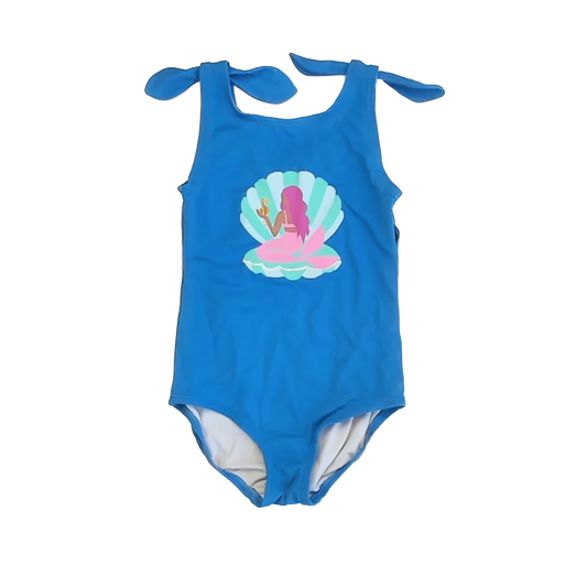 Hanna Andersson Girls Blue 1-piece Swimsuit Size: 5T Blue