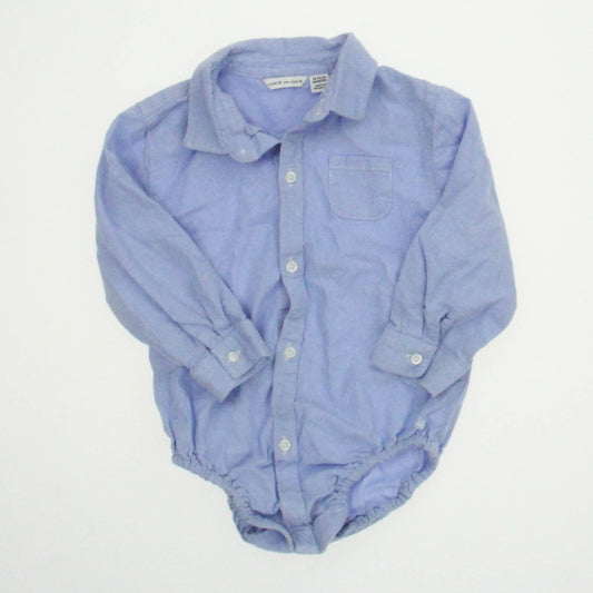 Janie and Jack Boys Blue Button Down Long Sleeve Size: 18-24 Months Blue
