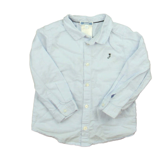 Jacadi Boys Blue Button Down Long Sleeve Size: 24 Months Blue