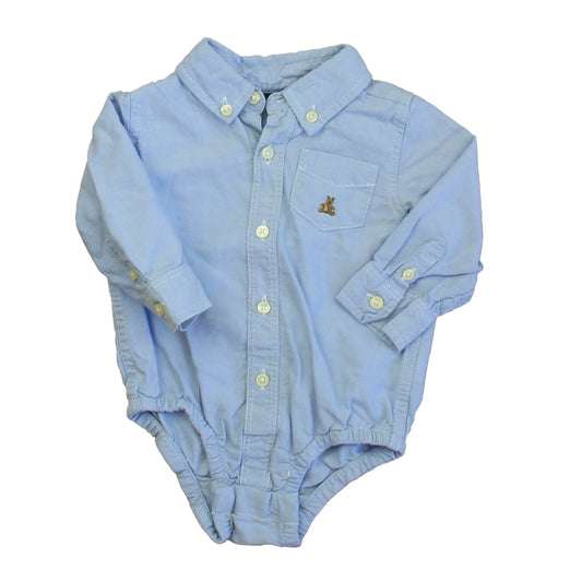 Gap Boys Blue Button Down Long Sleeve Size: 6-12 Months Blue