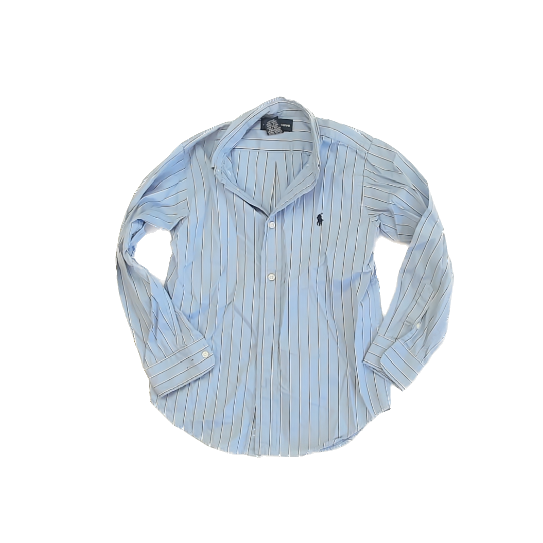 Ralph Lauren Boys Blue Button Down Long Sleeve Size: 6 Years Blue
