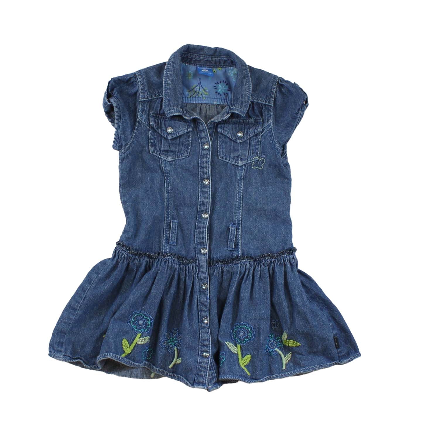 Pumpkin Patch Girls Blue Dress Size: 3T Blue