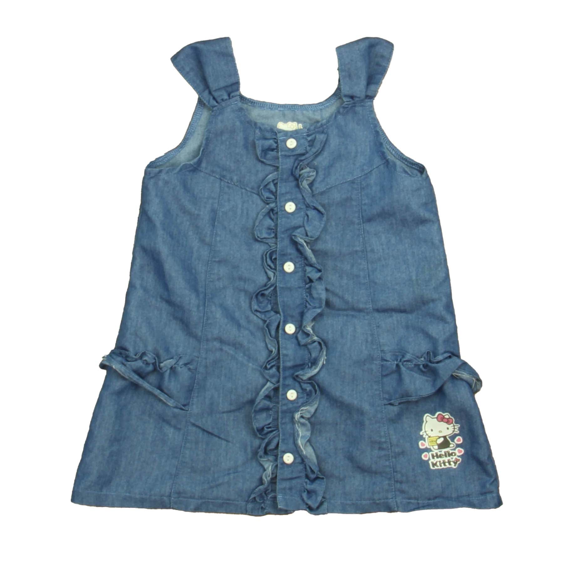 Hello Kitty Girls Blue Dress Size: 3T Blue