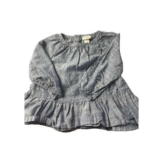 Cat & Jack Girls Blue Button Down Short Sleeve Size: 18 months Blue