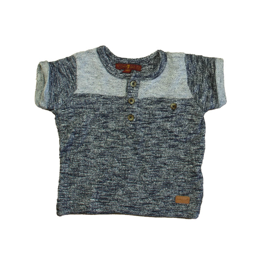 7 for all Mankind Girls Blue Short Sleeve Shirt Size: 24 Months Blue