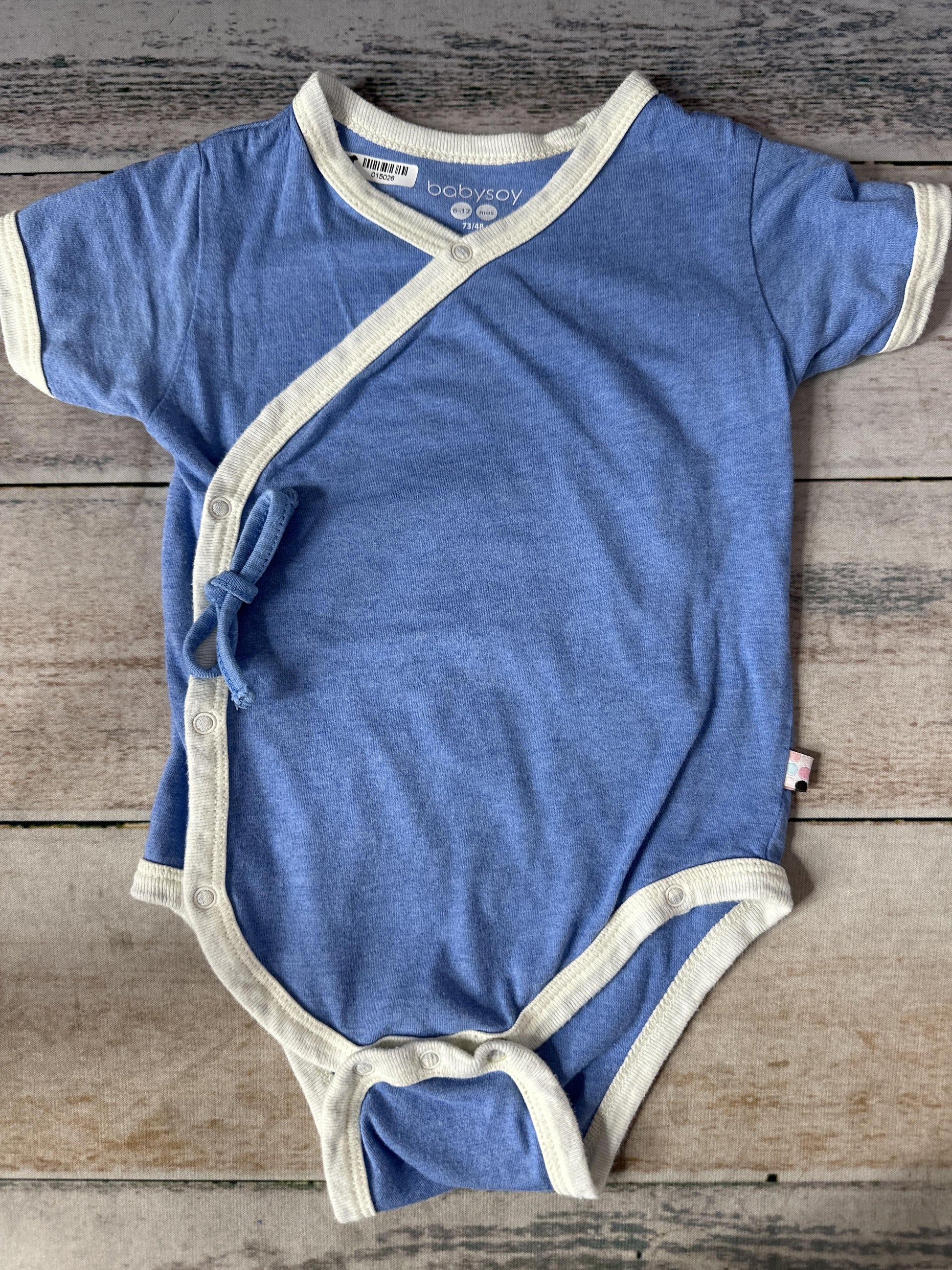 Babysoy Boys Blue Onesie Size: 6-12 months Blue