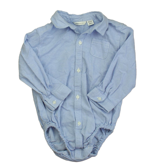 Janie and Jack Boys Blue Button Down Long Sleeve Size: 18-24 Months Blue