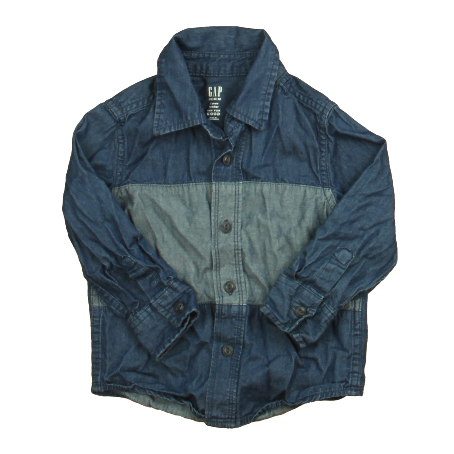 Gap Boys Blue Button Down Long Sleeve Size: 2T Blue