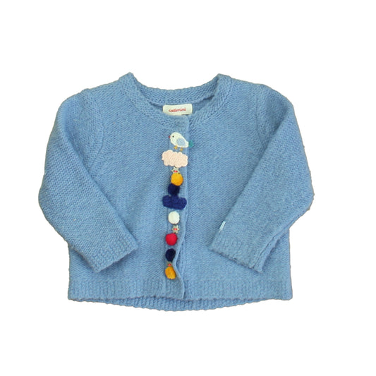 Catimini Girls Blue Cardigan Size: 6 Months