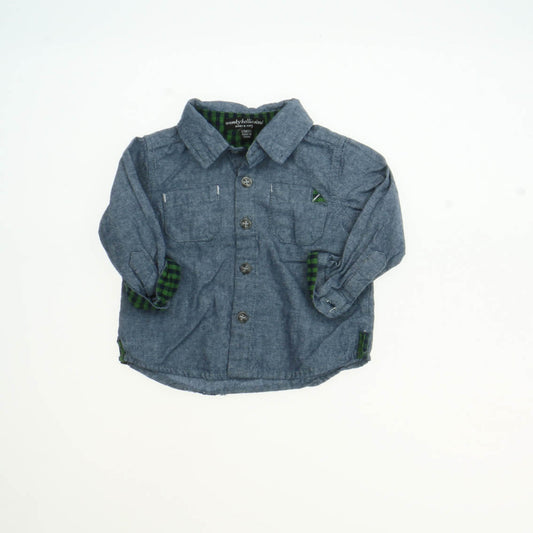 Wendy Bellissimo Boys Blue Button Down Long Sleeve Size: 12 Months Blue