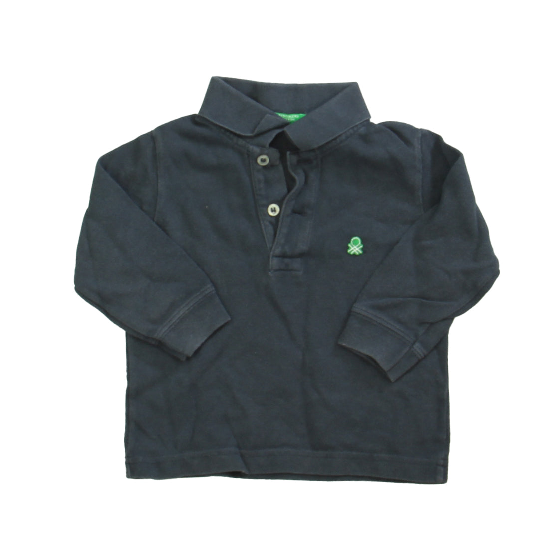 Benetton Boys Blue Rugby Shirt Size: 9 Months Blue