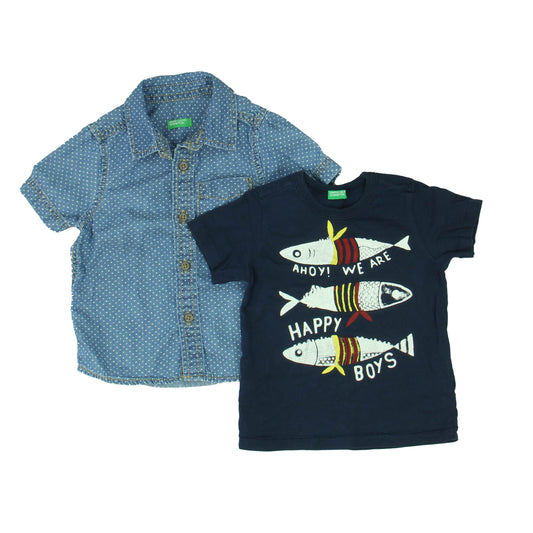 United Colors Of Benetton Boys Blue Apparel Sets Size: 12 Months Blue