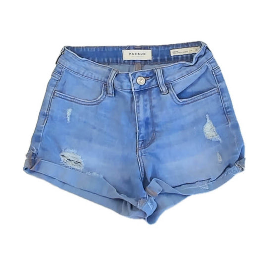 Pacsun Girls Blue Jean Shorts Size: Junior 25 Blue