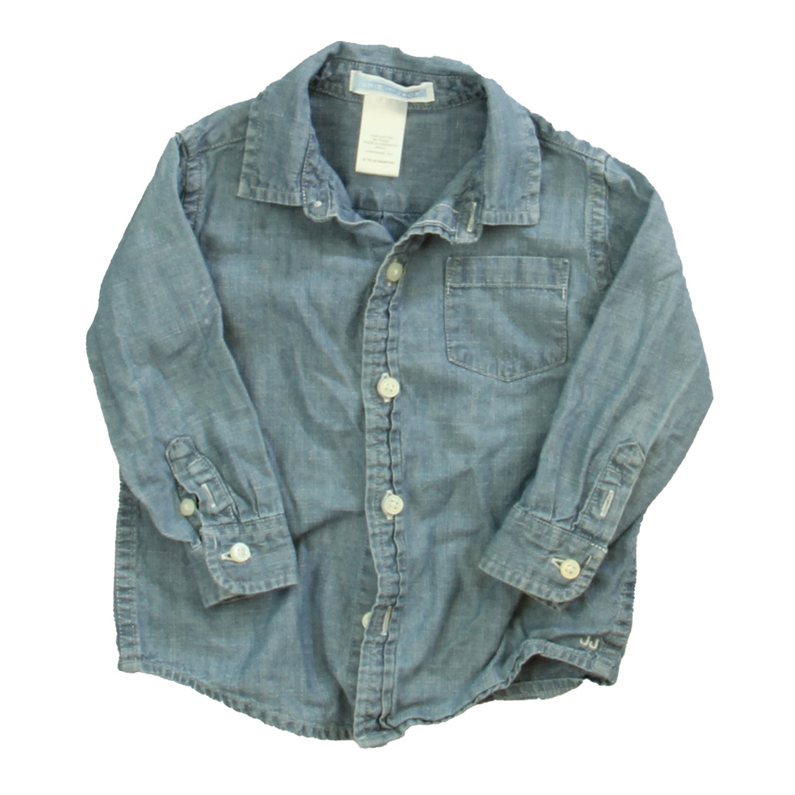 Janie and Jack Boys Blue Button Down Long Sleeve Size: 12-18 Months Blue