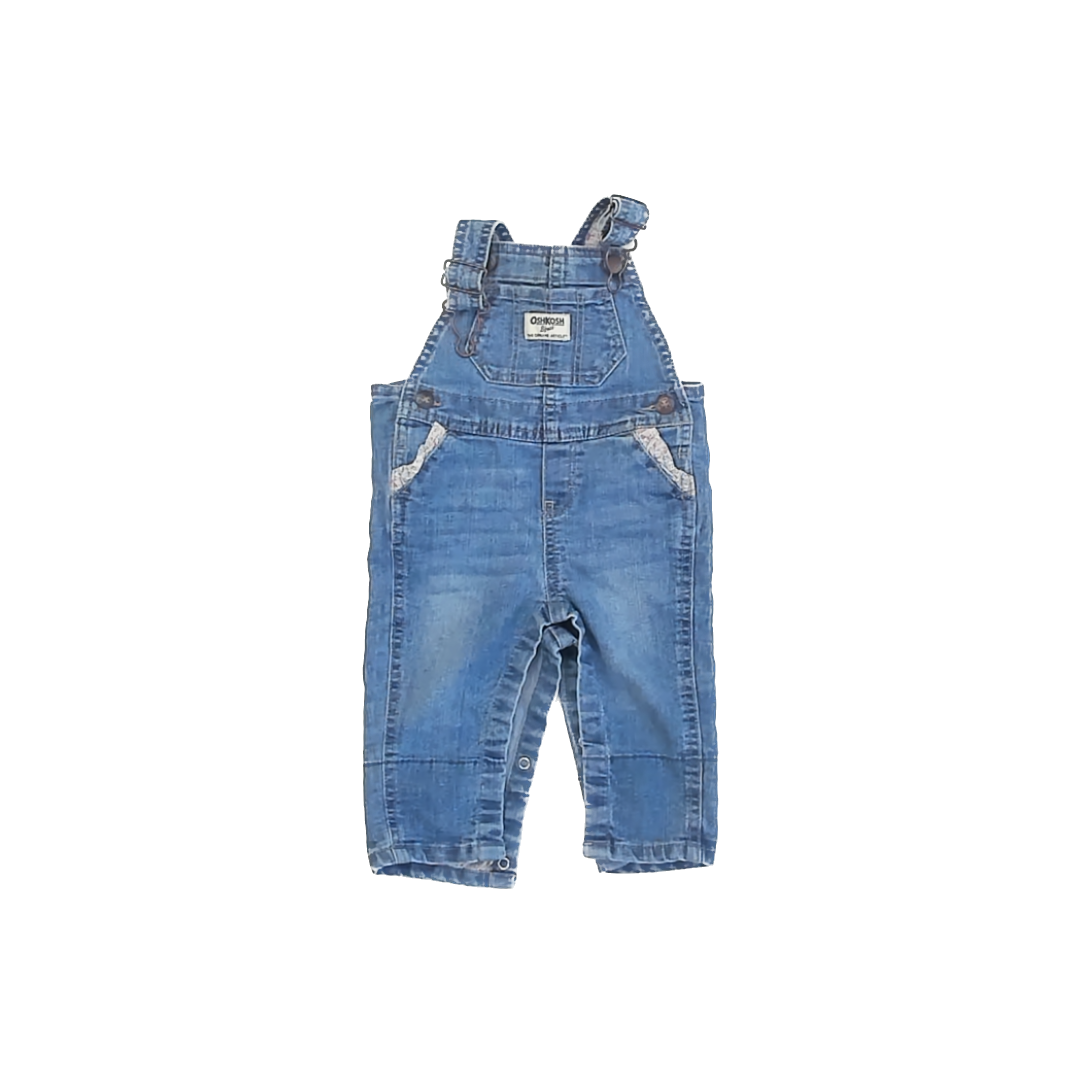 Osh Kosh Girls Blue Overall Shorts Size: 6 Months Blue