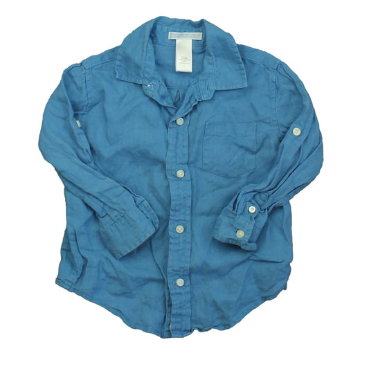 Janie and Jack Boys Blue Button Down Long Sleeve Size: 2T