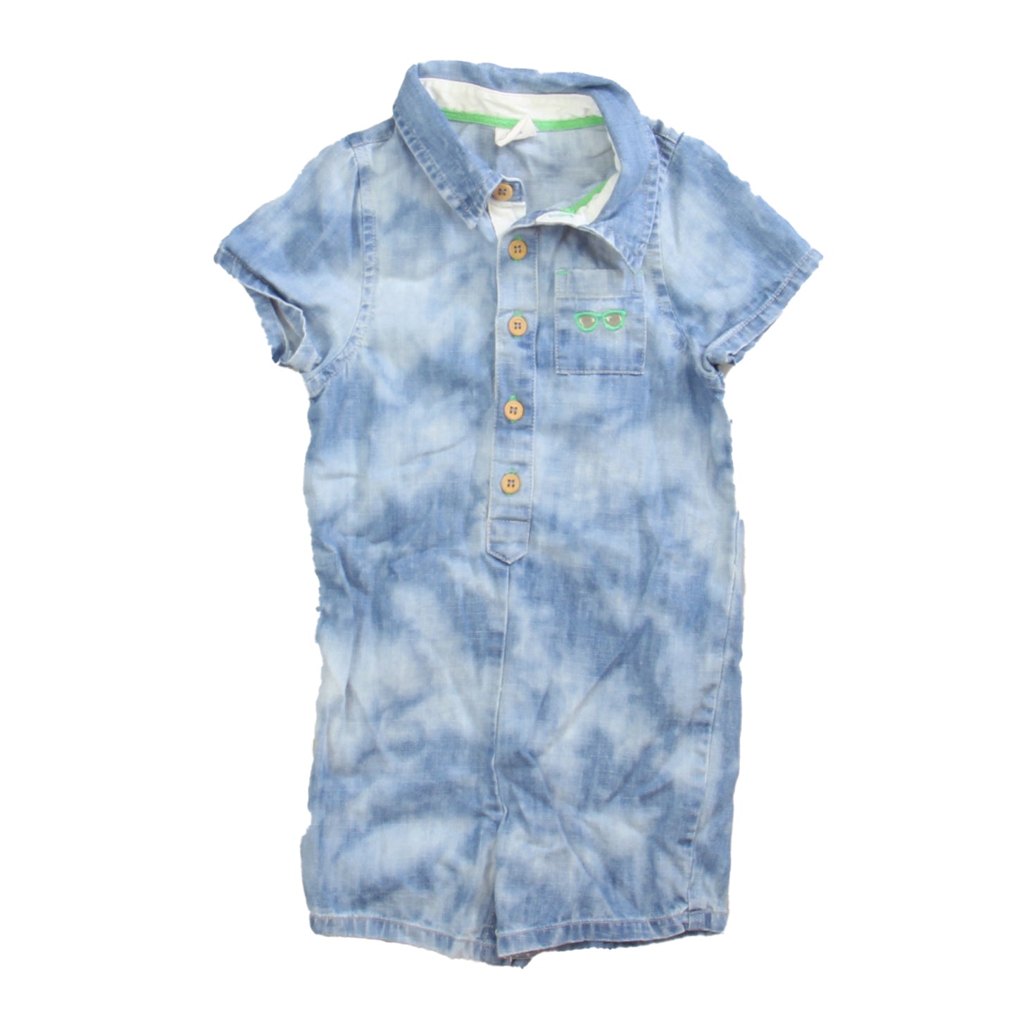Egg Boys Blue Romper Size: 12 Months Blue