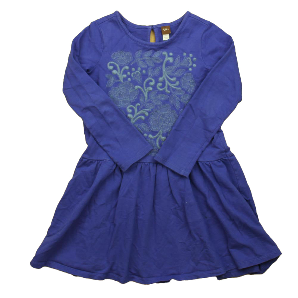Tea Collection Girls Blue Dress Size: 8 Years Blue