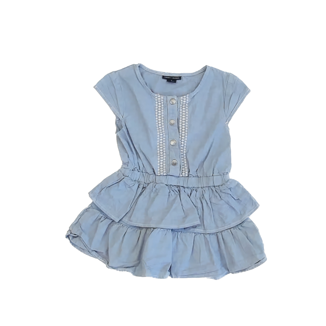 Tommy Hilfiger Girls Blue Dress Size: 5T Blue