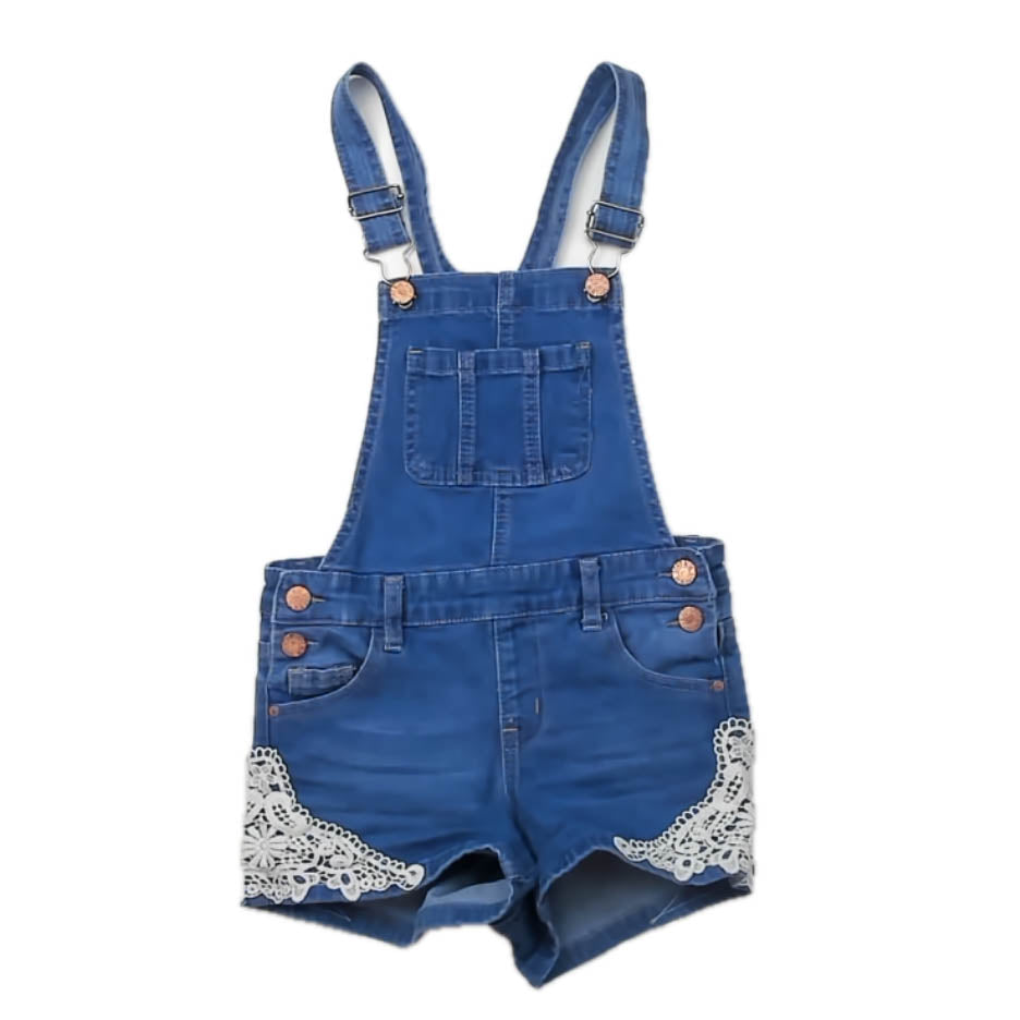 Soho Blue Girls Blue Overall Shorts Size: 8 Years Blue