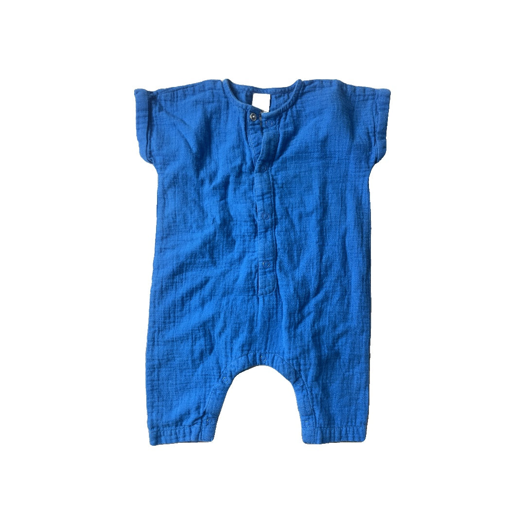 Open Edit Unisex Blue Romper Size: 6 months Blue