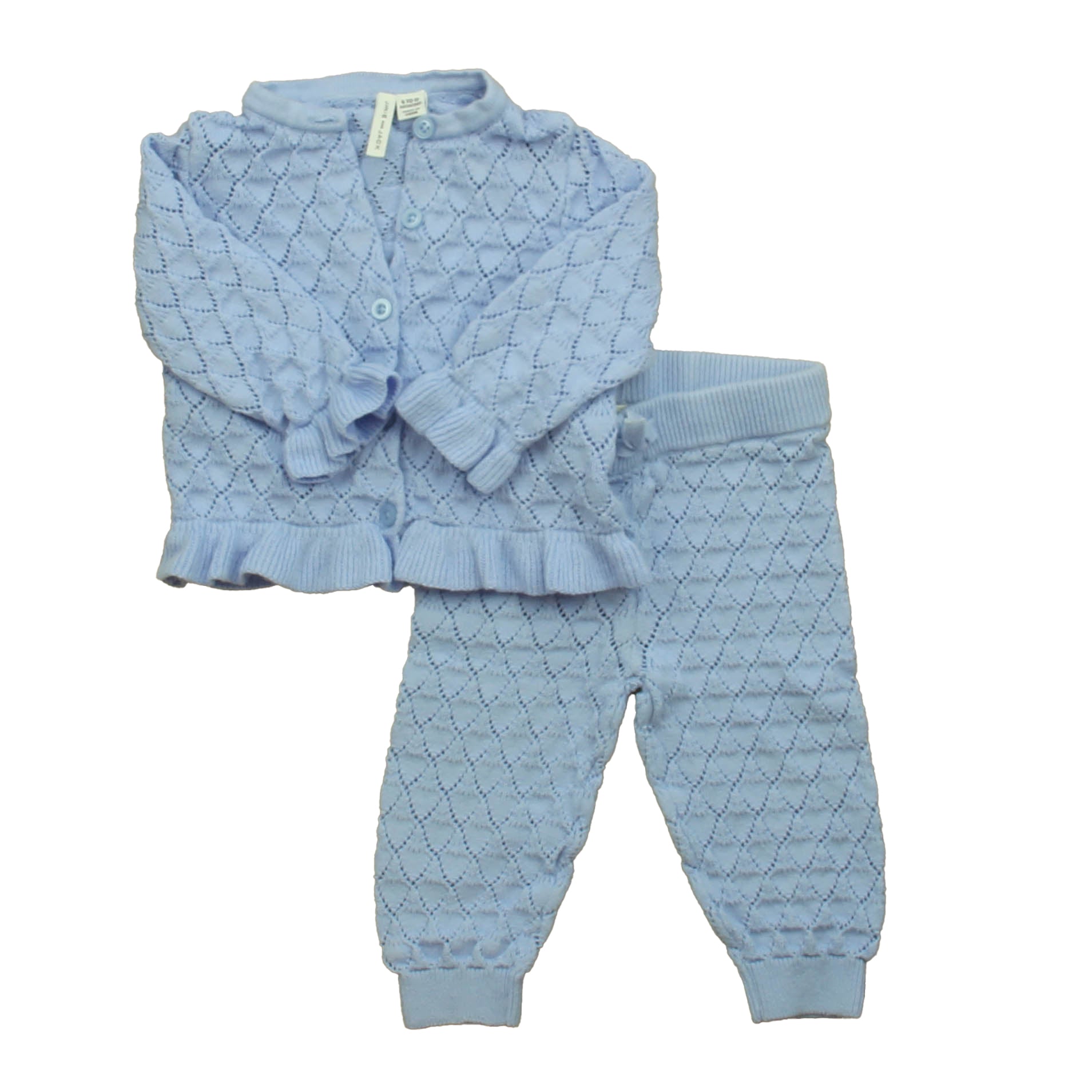 Janie & Jack Girls Blue Apparel Sets Size: 6-12 Months Blue