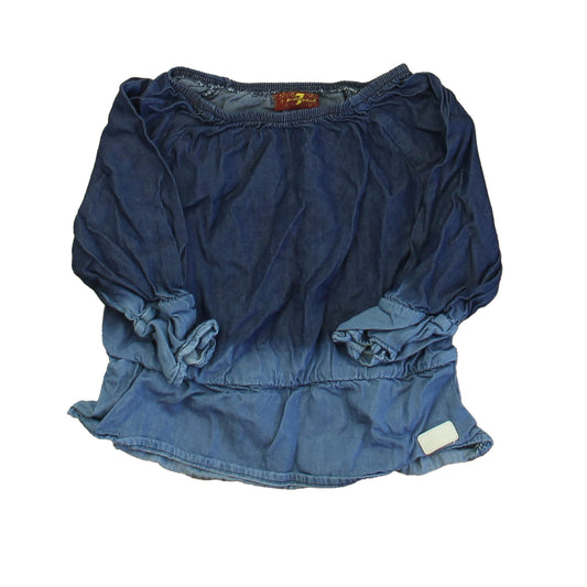 7 for all Mankind Girls Blue Blouse Size: 3T