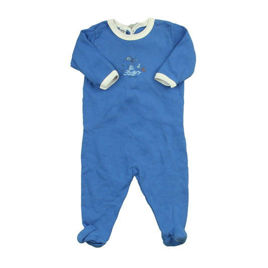 Petit Bateau Boys Blue 1-piece footed Pajamas Size: 3 Months Blue