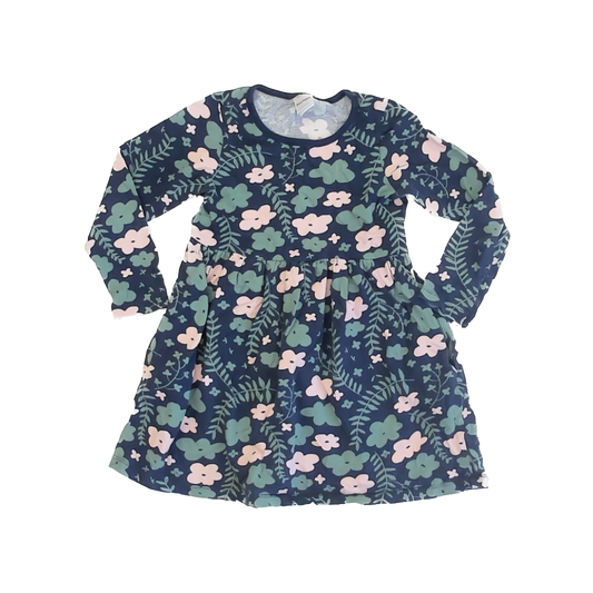 Hanna Andersson Girls Blue Dress Size: 6-7 Years Blue