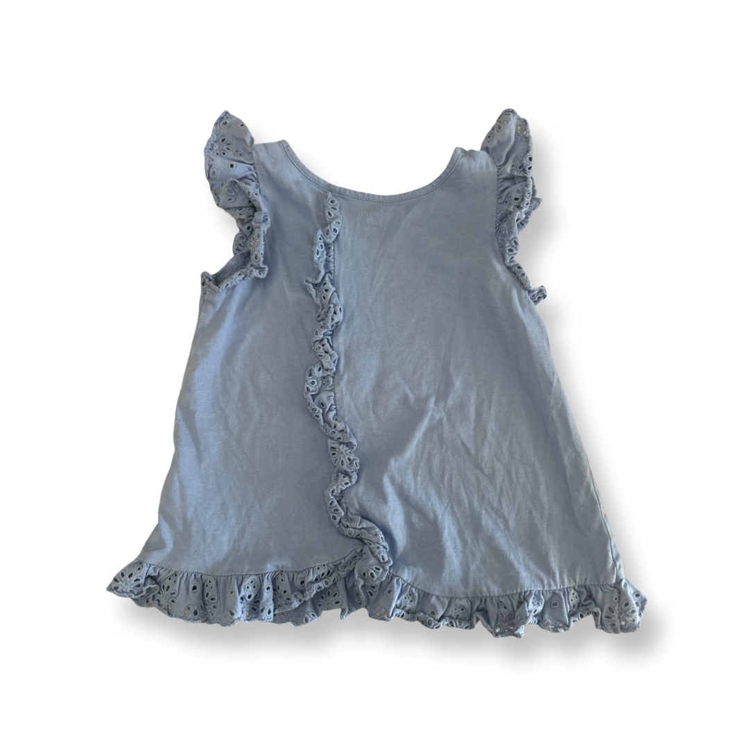 Polo Girls Blue Tank Top Size: Ruffle Sleeveless Tank Blue