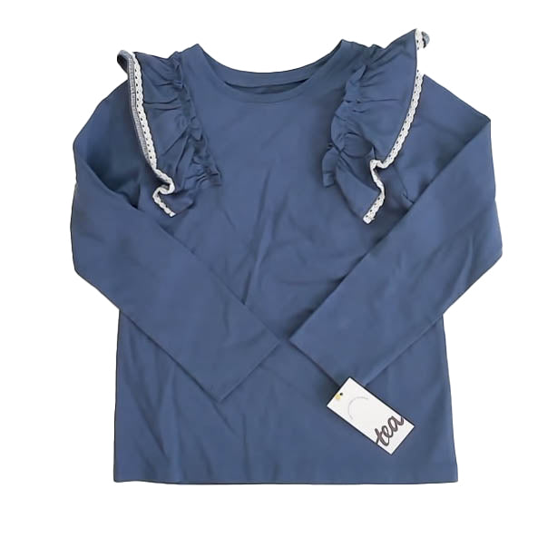 Tea Collection Girls Blue Long Sleeve T-Shirt Size: 5T Blue