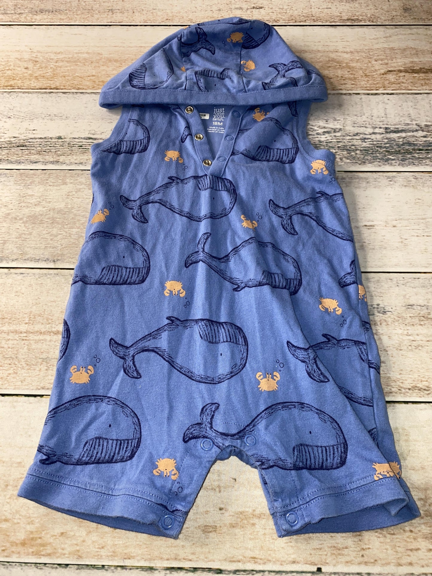 Carters Boys Blue Romper Size: 18 months Blue
