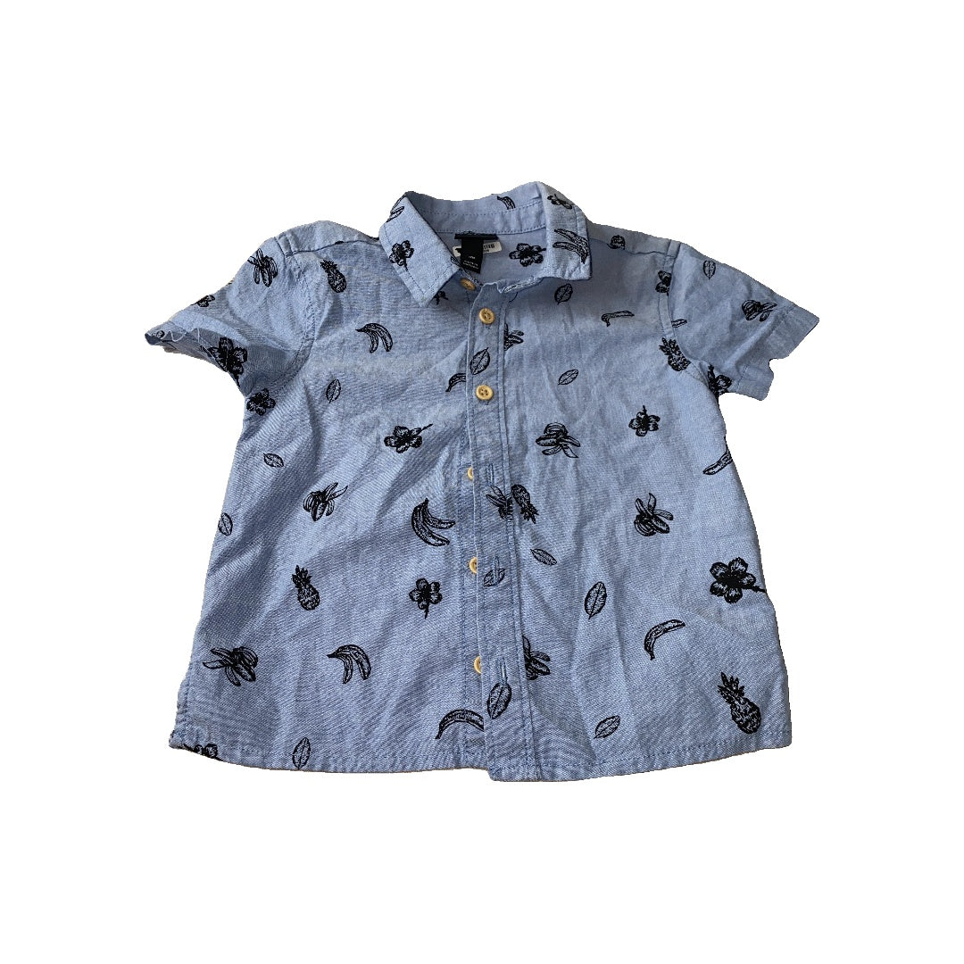 Art Class Boys Blue Button Down Short Sleeve Size: 12M Blue