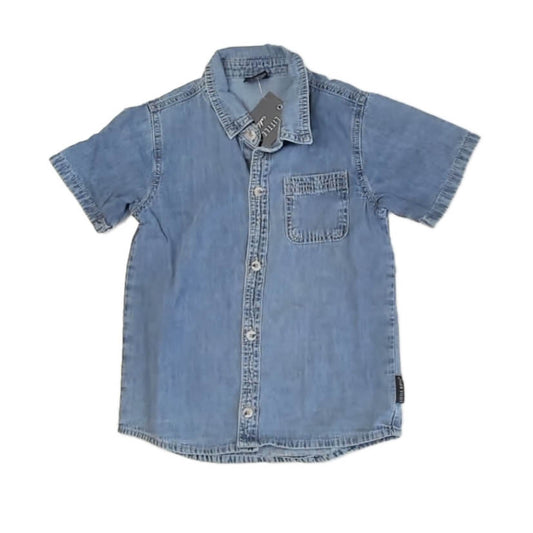 Little Bipsy Boys Blue Button Down Short Sleeve Size: 5T Blue