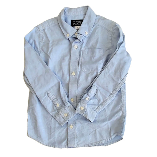 The Children's Place Boys Blue Button Down Long Sleeve Size: 5T Blue