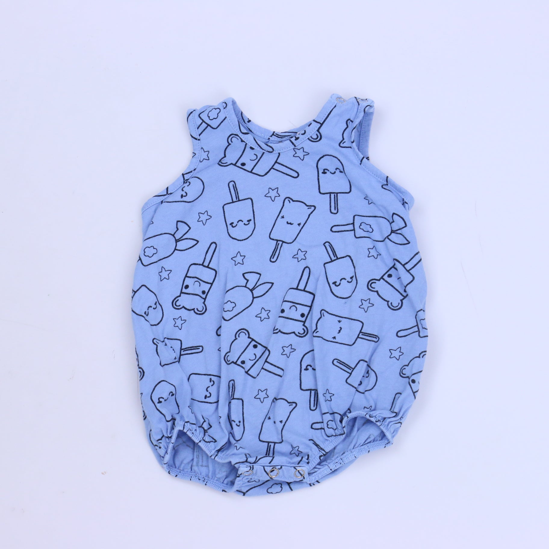 Pink Peony Girls Blue Romper Size: 3-6 Months Blue